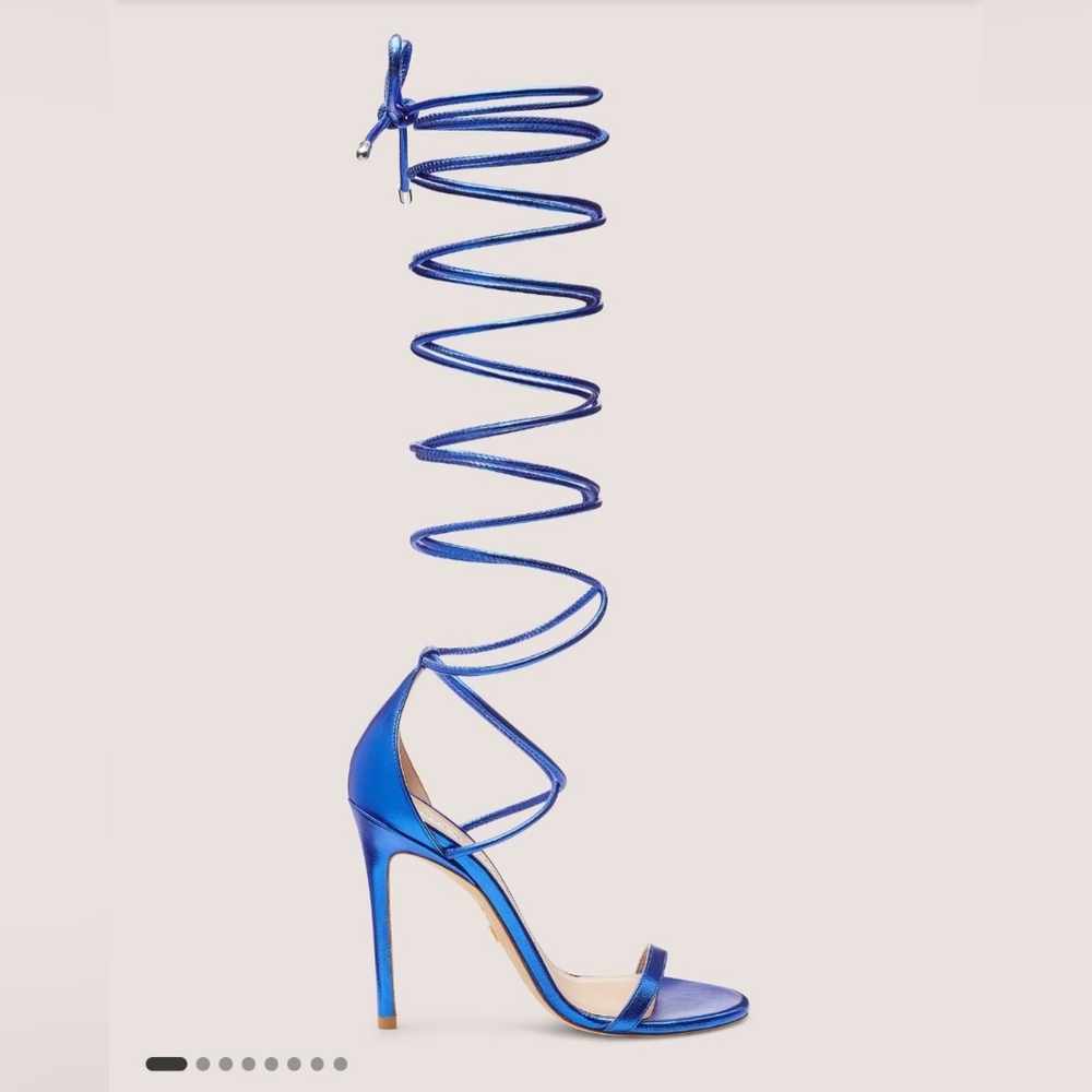 Brand New Stuart Weiztman Nudistwrap 110 Dusk Blue Strappy Women's Heels